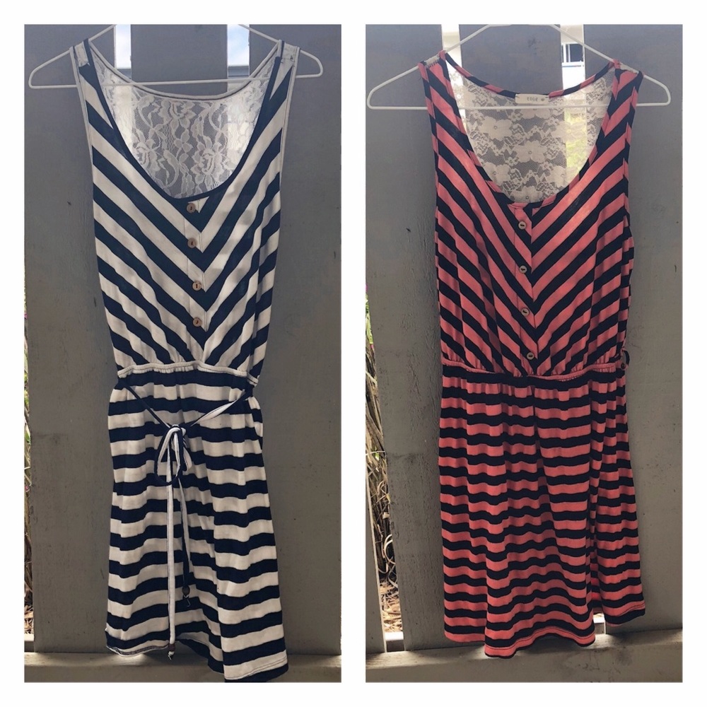 2 striped dresses
